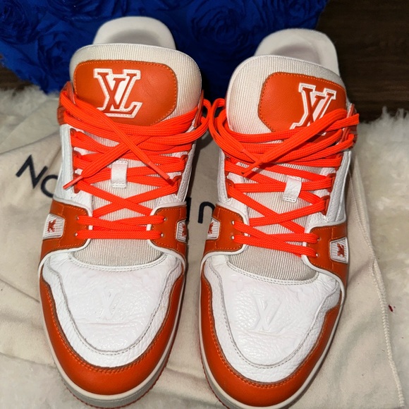 -Mens Louis Vuitton LV Trainer Sneaker in Orange | Trainer sneakers, Sneakers - Picture 1 of 7
